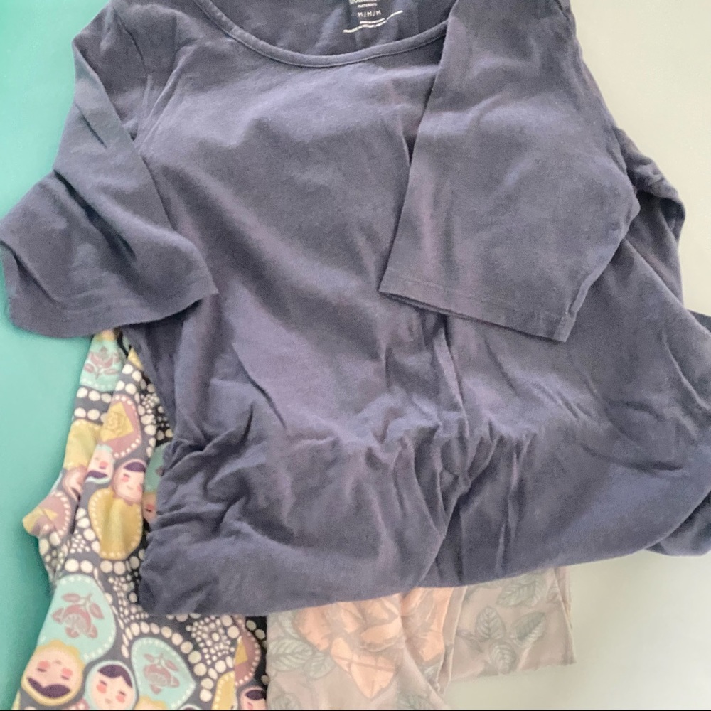 3 pc Legging Ruched Tee Set Nesting Doll Pastle OS